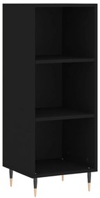 fekete szerelt fa magasszekrény 34,5 x 34 x 180 cm