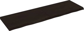 vidaXL sötétbarna kezelt tömör tölgyfa asztallap 200x60x(2-6) cm