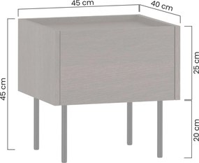 Dunari éjjeliszekrény fiókkal 45 cm - dunin tölgy