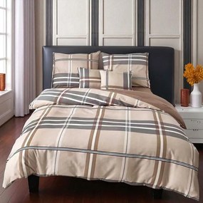 Flanel ágyneműhuzat Homa BELINA BEIGE 7 részes 140x200 cm