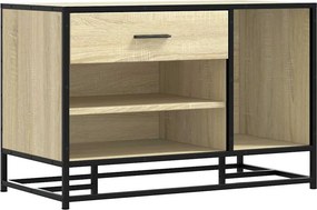 vidaXL cipőpad Sonoma tölgy 80x40x53,5 cm Gépelt fa és fém