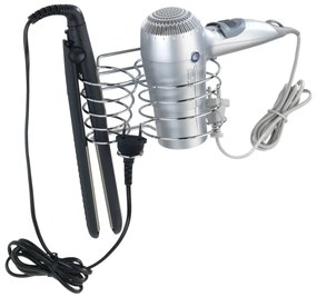 Hajszárító tartó és tányér, Wenko, Classic, 20 x 12 x 12 cm, rozsdamentes acél