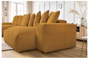Mustársárga kordbársony sarokkanapé Voltaire – Bobochic Paris