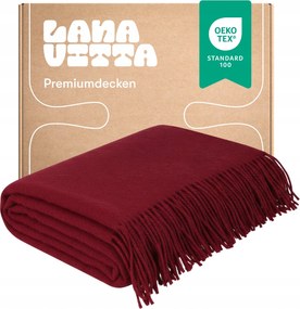 Gyapjú Takaró Meleg Gyapjú 100% Új-Zélandi Gyapjú Sötétpiros 140×200 cm