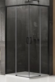 New Trendy Prime zuhanykabin 100x80 cm négyszögletes fekete félmatt/átlátszó üveg D-0316A/D-0313A