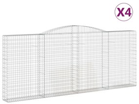 4 db íves horganyzott vas gabion kosár 400x30x160/180 cm