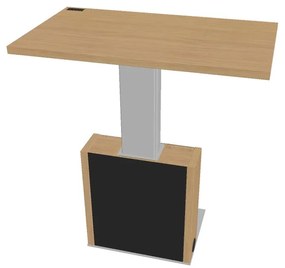 Verno+ S állítható magasságú tárgyalóasztal 120 x 70 cm, világos tölgy / fekete