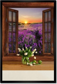 Poszterek keretben 40x60 Ablak levendula kilátással