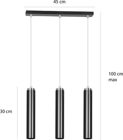 Emibig modern függeszték luna fehér króm emi955/3