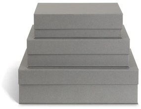 Szürke fedeles dekoratív karton tárolódoboz szett 3 db-os 42,5x29,5x13 cm Kian Paper Laminate – Bigso