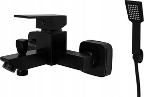 Kádtöltő csaptelep fali fekete Caro fülhallgató tömlő