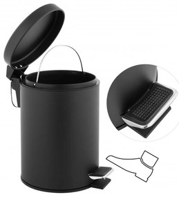 Erga Szemetes fürdőbe, WC-be czarny segregacja - Yoka