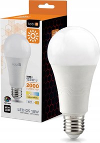 Led izzó E27 Golyó 18W 2000lm 3000K Meleg 270°
