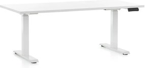 Állítható magasságú asztal OfficeTech C, 160 x 80 cm, fehér alap, fehér