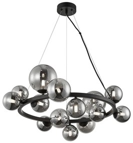 Csillár zsinóron MILA 14xG9/9W/230V fekete/szürke