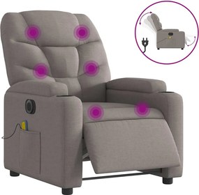 vidaXL tópszínű szövet elektromos dönthető masszázsfotel