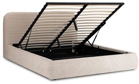 Kárpitozott Franciaágy Bézs Színben Ágynemütartóval. 160x200 BRISTOL