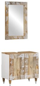 2 részes tömör mangófa fürdőszobai bútorszett