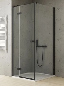 New Trendy Reflexa Black zuhanykabin 90x90 cm négyzet fekete félmatt/átlátszó üveg EXK-4928