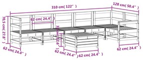 7 részes impregnált fenyőfa kerti kanapészett