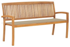 vidaXL tömör tíkfa rakásolható kerti pad párnával 159 cm