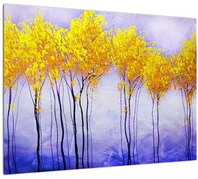 Sárga fák képe (üvegen) (70x50 cm)