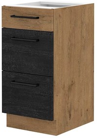 Alsó konyhaszekrény Virion 40 D 3S BB QUADRO (lancelot tölgy + sötét fa). 1046292