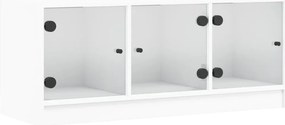vidaXL fehér TV-szekrény üvegajtókkal 102 x 37 x 42 cm