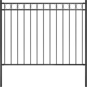 vidaXL fekete acélkerítés 1,7 x 1,2 m
