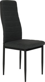 Étkezőszék, sötétszürke szövet/fekete fém, COLETA NOVA