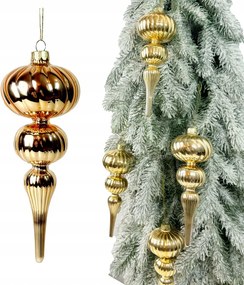 Nagy Arany Díszbomba Premium Üveg karácsonyfadísz gömbök 19cm üveg