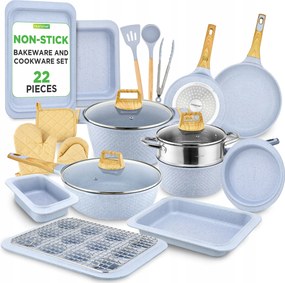 Edénykészlet Konyhai Eszközök 22 Részes Serpenyő Ptfe Pfas