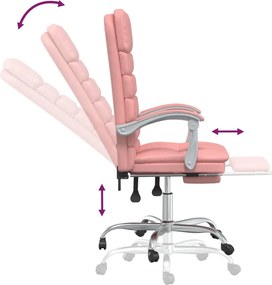 vidaXL rózsaszín műbőr dönthető irodai masszázsszék