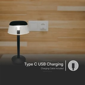 LED Dimmelhető újratölthető érintőképernyős asztali lámpa LED/3W/5V 3000-6000K fekete