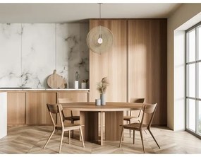 Fa csillár kötélen 1xE27/60W/230V átm. 43,5 cm tömör/furnér/bükk/kaucsukfa