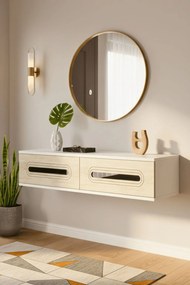 Rany 120 - White, Travertine, Silver