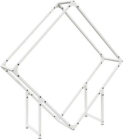 vidaXL fehér hidegen hengerelt acél tűzifatároló 100x25x100 cm