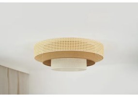 Brilagi - LED mennyezeti lámpa CEDAR LUNETA LED/26W/230V rattan/barna/krémszínű