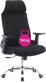 Irodai forgószék, fekete/króm, teherbírás 150 kg, HOLGER