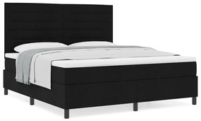 Boxspring Ágy Mattal Fekete Szuper Király Szövet
