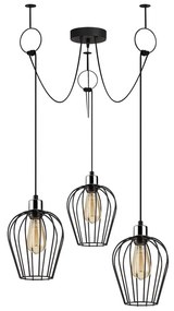 Tel Chain fekete 3 izzós függőlámpa - Opviq lights