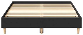 fekete szerelt fa ágykeret matrac nélkül 135 x 190 cm