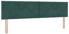 Fejtámla Gyémánt Blokk Design Sötét Zöld 180 cm Bársony