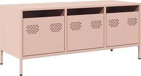 vidaXL rózsaszín hidegen hengerelt acél TV-szekrény 101,5x39x43,5 cm