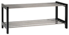 Padova cipőtartó fekete fa, 2 polc in steel 78x34 cm