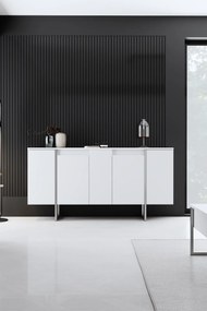 Konzolasztal Luxe - White, Silver
