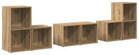 TV Szekrény Szett 6 pcs Artisan tölgy 37 x 35 x 72 cm Faanyag