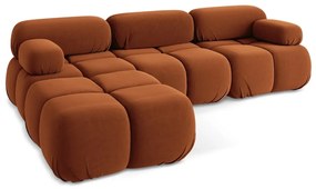 Narancssárga bársony moduláris sarokkanapé Lokua – Makamii