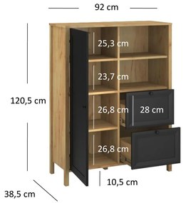 Regál Bruselas (tarany craft (tölgy + fekete). Akció -15%. 1116780
