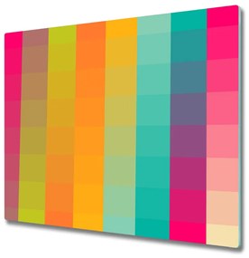 Üveg vágódeszka színes négyzetek 60x52 cm